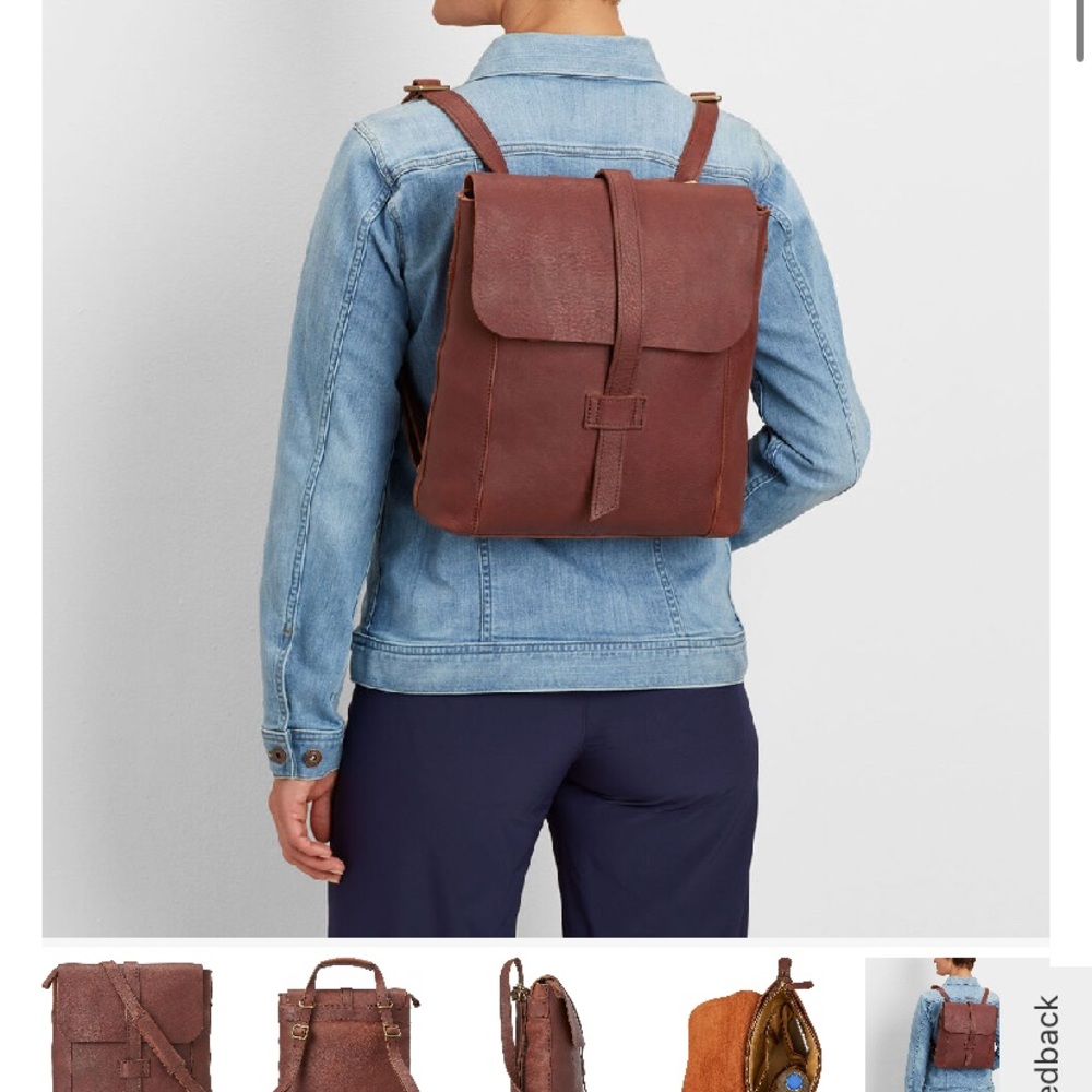 Duluth Trading Co Lifetime Leather Convertible Backpack